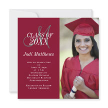 Afstuderen Aankondiging Monogram Foto Afstudeerder