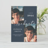 Afstuderen aankondiging, Mozaïek - Blauw Kaart (Staand voorkant)