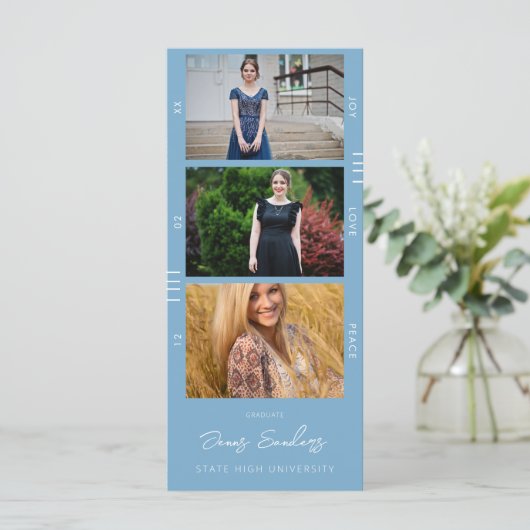 Afstuderen Aankondiging Multi Photo Retro filmstri (Staand voorkant)