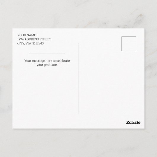 Afstuderen Aankondiging Partij Foto Briefkaart (Achterkant)