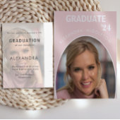 Afstuderen Aankondiging Roze Modern Afstudeerder F Briefkaart