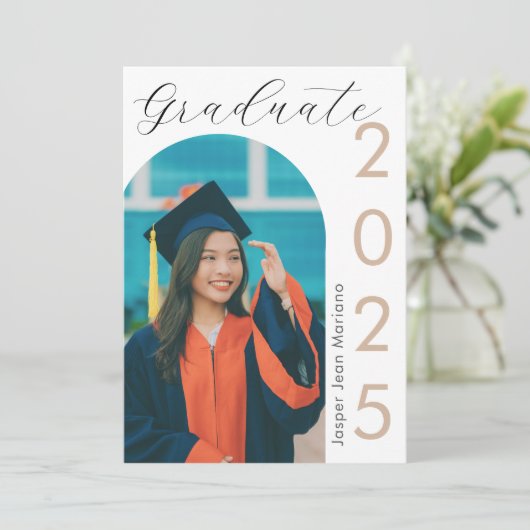 Afstuderen Aankondiging Uitnodigen | Afstudeerfees (Staand voorkant)