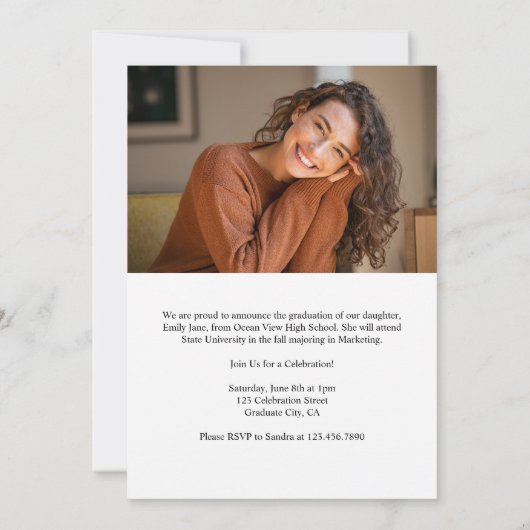 Afstuderen Aankondiging Uitnodiging Afstudeerder F (Achterkant)