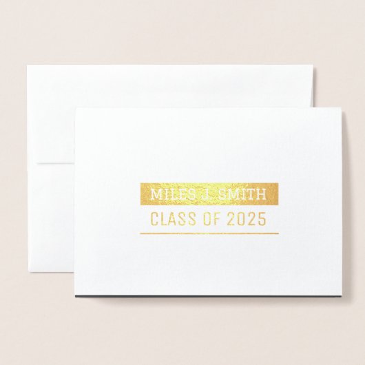 Afstuderen Aankondiging Uitnodiging Folie Kaart (Voorkant met envelop)