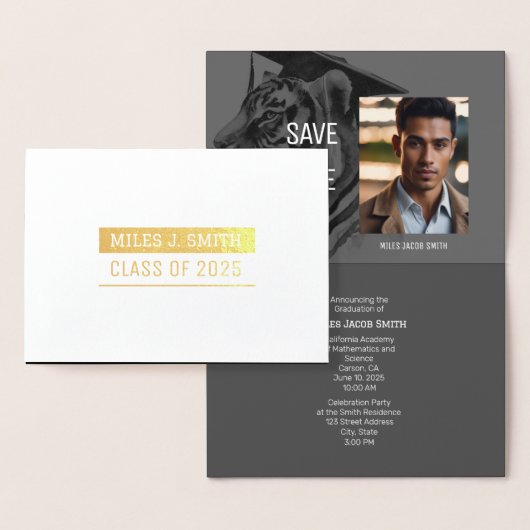 Afstuderen Aankondiging Uitnodiging Folie Kaart (Display)