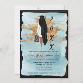 Afstuderen Aankondiging Uitnodiging Witte Dress (Voorkant)