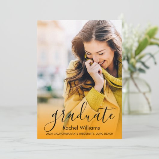 Afstuderen aankondiging van de fotouitnodigingspar (Staand voorkant)