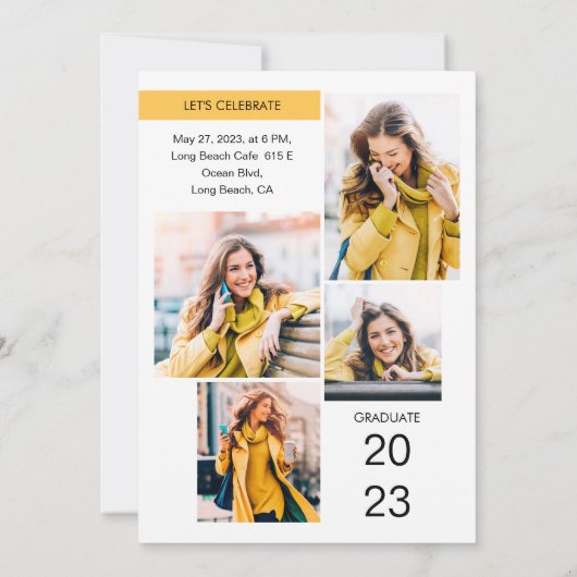 Afstuderen aankondiging van de fotouitnodigingspar (Achterkant)