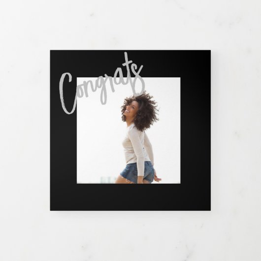 Afstuderen aankondiging van Tri-Fold Multi Photo (Cover)