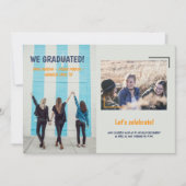 Afstuderen Aankondiging van Vrienden Twee Foto's (Voorkant)