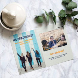 Afstuderen Aankondiging van Vrienden Twee Foto's