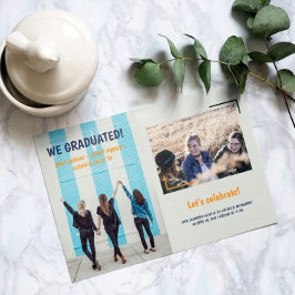 Afstuderen Aankondiging van Vrienden Twee Foto's