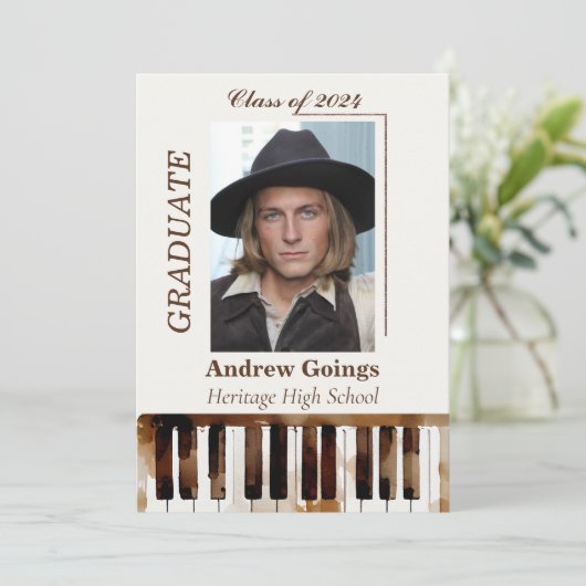 Afstuderen Aankondiging voor Music Major (Staand voorkant)