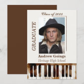 Afstuderen Aankondiging voor Music Major (Voorkant / Achterkant)