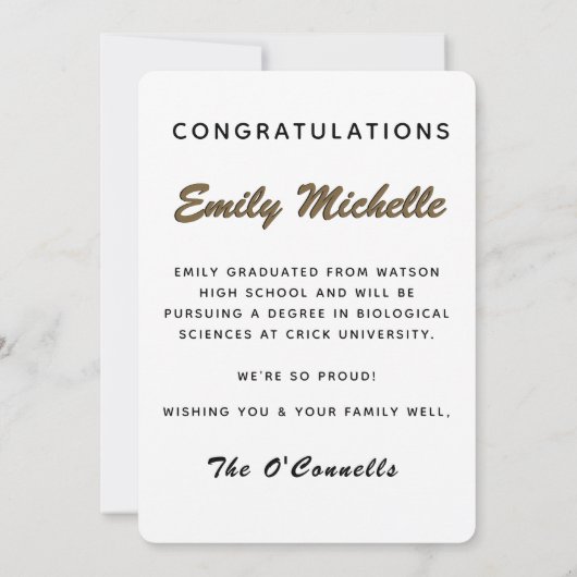 Afstuderen Aankondiging Wetenschap afgestudeerde c (Achterkant)