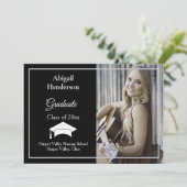 Afstuderen Aankondiging Wit Pet en foto (Staand voorkant)