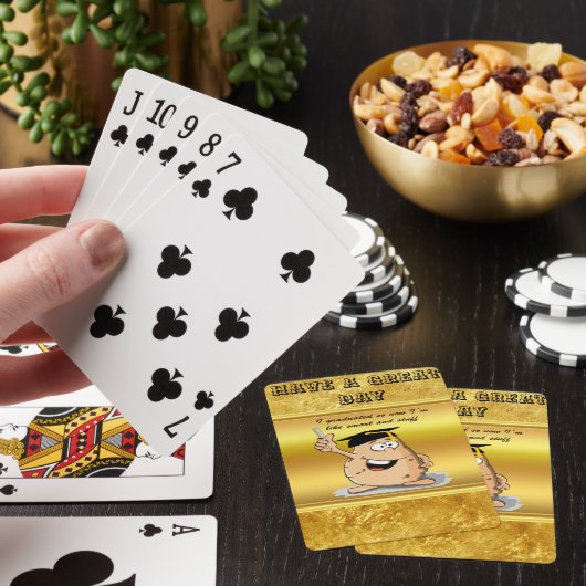 Afstuderen aardappel met een graad pokerkaarten (Insitu)