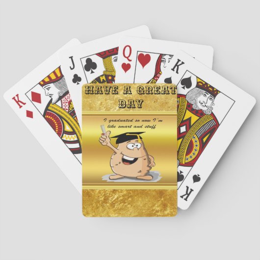 Afstuderen aardappel met een graad pokerkaarten (Achterkant)