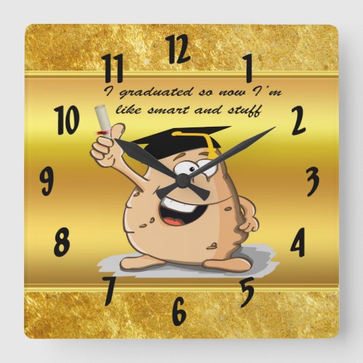 Afstuderen aardappel met een graad vierkante klok (Voorkant)