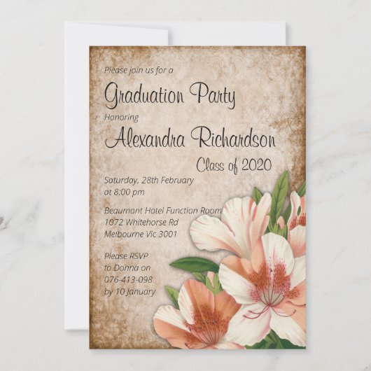  Afstuderen Abrikozen Lilies Kaart (Voorkant)