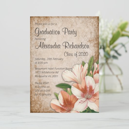  Afstuderen Abrikozen Lilies Kaart (Staand voorkant)