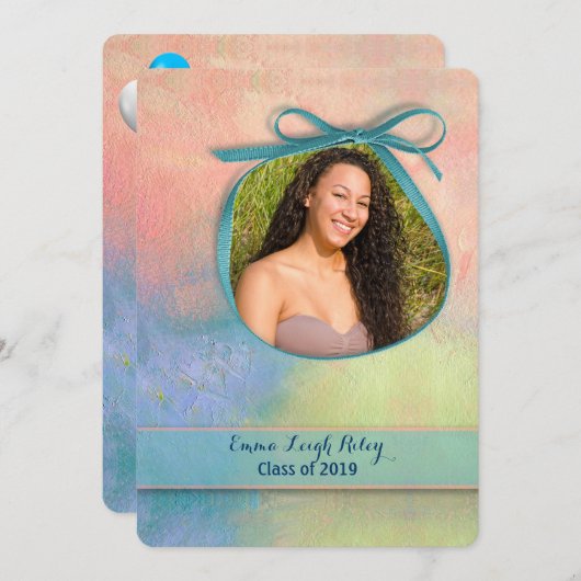 Afstuderen abstracte Waterverf Kaart (Voorkant / Achterkant)