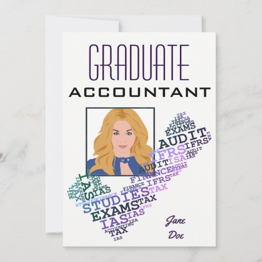 "Afstuderen accountant" Kaart (Voorkant)