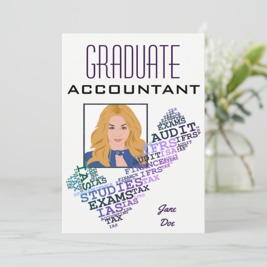 "Afstuderen accountant" Kaart (Staand voorkant)