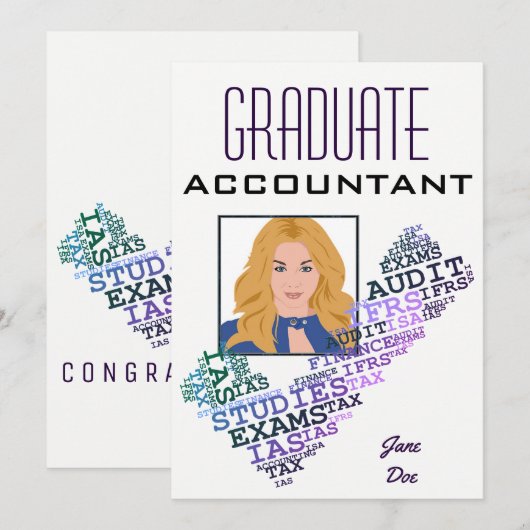 "Afstuderen accountant" Kaart (Voorkant / Achterkant)