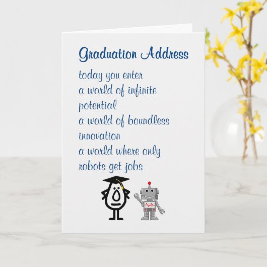 Afstuderen Adres - een grappig afstuderen Kaart (Gele Bloem)