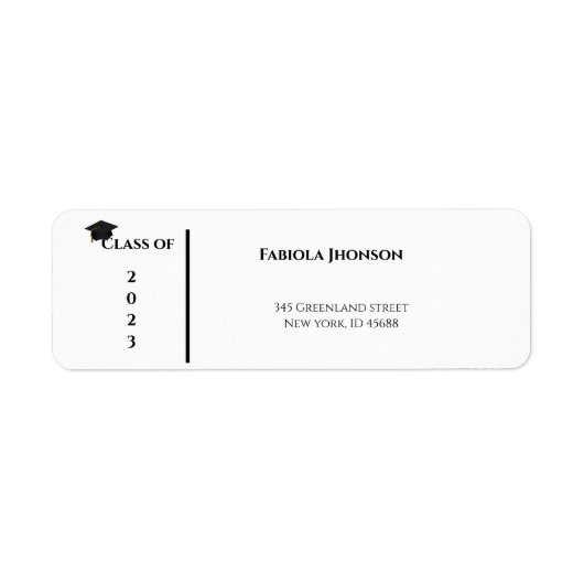 Afstuderen adress label 2023, label voor retour-ad (Voorkant)