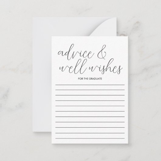 Afstuderen Advice Kaart Graduation Party Game Notitiekaartje (Voorkant)