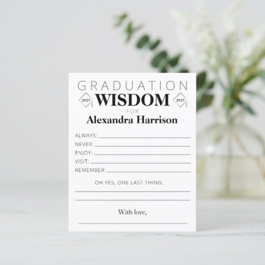 Afstuderen Advice Keepaardcard | Zwart goud (Staand voorkant)