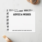 Afstuderen advies en wensen afstudeerder jaar zwar notitiekaartje (Voorkant / Achterkant in situ)