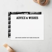 Afstuderen advies en wensen afstudeerder jaar zwar notitiekaartje (Voorkant / Achterkant in situ)