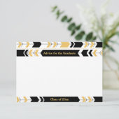 Afstuderen advieskaarten zwarte goudpijlen kaart (Staand voorkant)