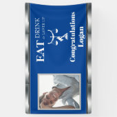 Afstuderen, advocaat schalen van gerechtigheid spandoek (Verticaal)