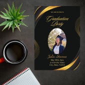 Afstuderen Afbeelding Goud Bloeiende Kaart 2024