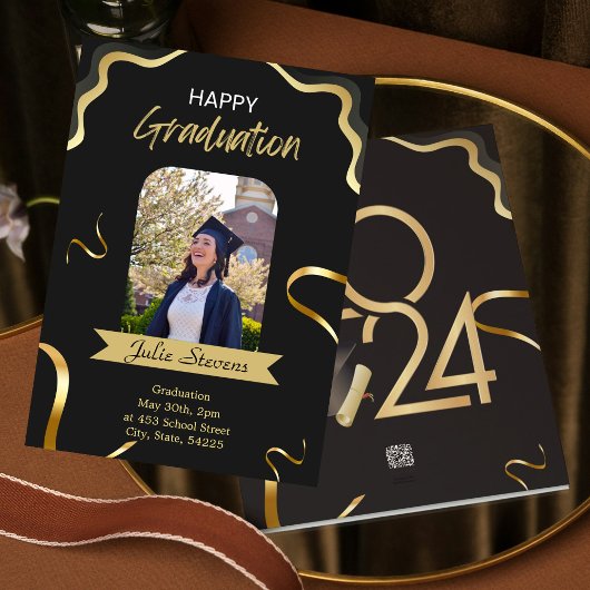 Afstuderen Afbeelding gouden lint Kaart 2024