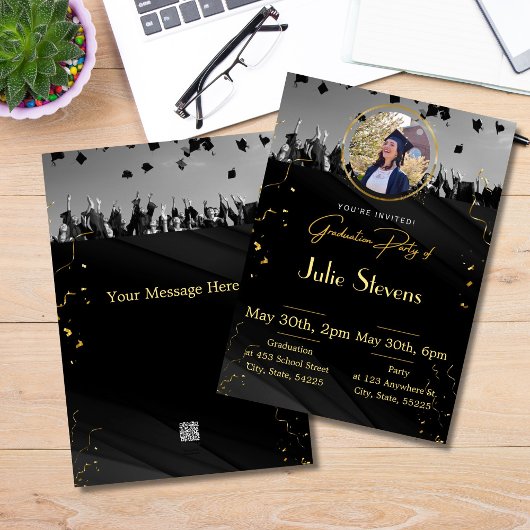 Afstuderen Afbeelding Modern 2024 Kaart Uitnodigin