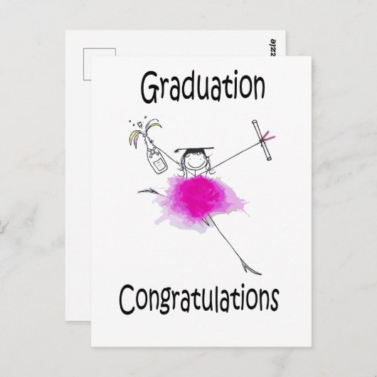 Afstuderen afdrukken |Afstuderen Cadeau | Briefkaart (Voorkant / Achterkant)