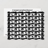 Afstuderen Afgestudeerde Klas Van 2025 Zwart En Wi Briefkaart (Voorkant / Achterkant)