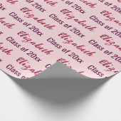 Afstuderen Afgestudeerde naam Bleekroze Cadeaupapier (Hoek)