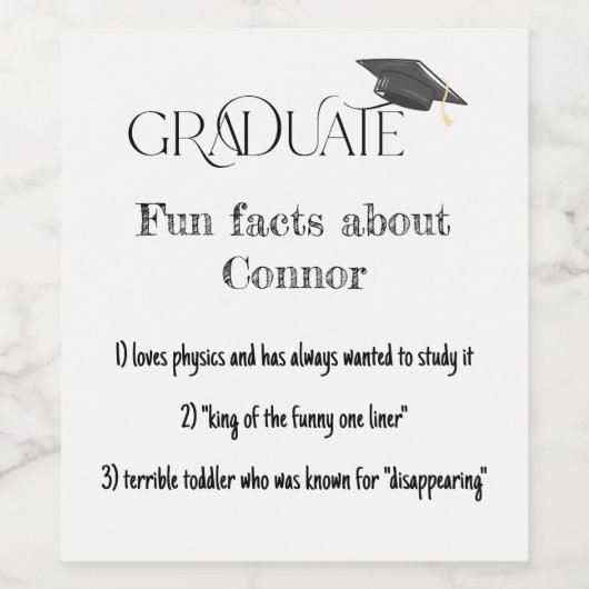 Afstuderen Afloopklep Wijn Etiket (Enkel label)