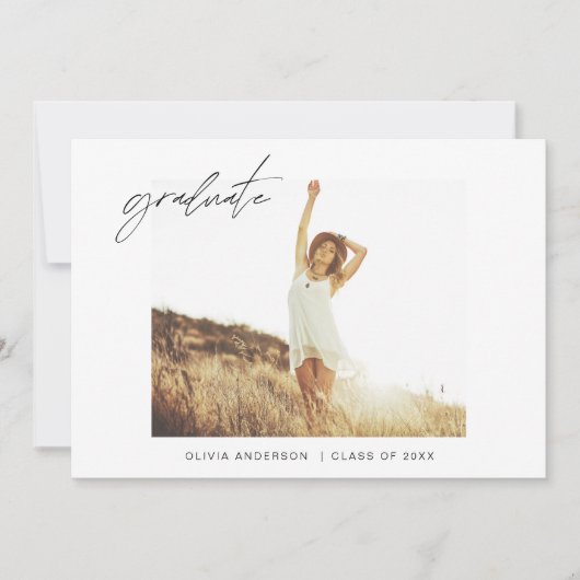 Afstuderen Afstudeerder Aankondiging Foto minimali (Voorkant)