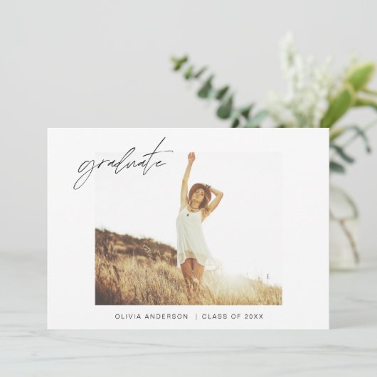 Afstuderen Afstudeerder Aankondiging Foto minimali (Staand voorkant)