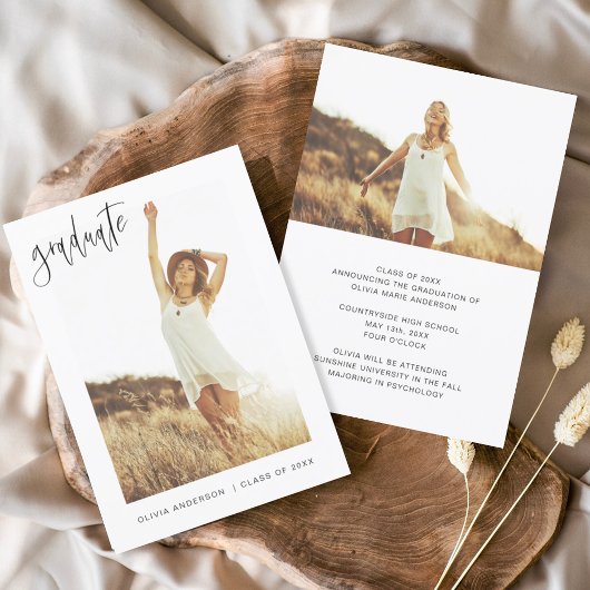 Afstuderen Afstudeerder Aankondiging Foto minimali