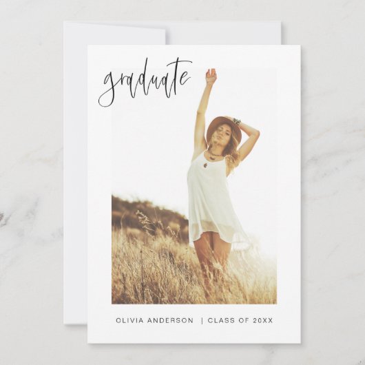 Afstuderen Afstudeerder Aankondiging Foto minimali (Voorkant)