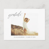 Afstuderen Afstudeerder Aankondiging Foto minimali Briefkaart (Voorkant)