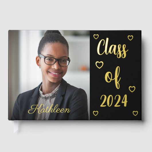 Afstuderen Afstudeerder Foto Afstuderen Goud Gastenboek (Voorkant)